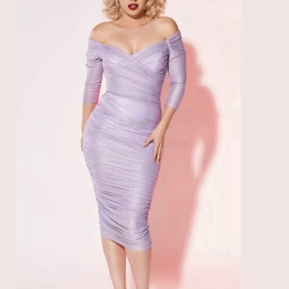 Pinup Couture Dresses & Skirts - PINUP COUTURE MONICA LILAC WIGGLE PINUP DRESS